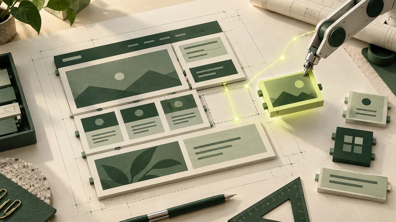 AI coding agent extending a structured website template into a custom product