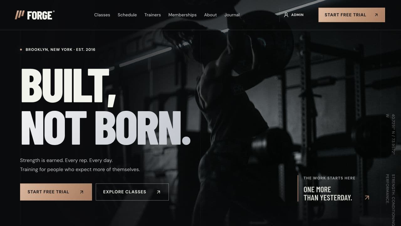 Performance-studio homepage — FORGE — Performance Studio & Member Portal