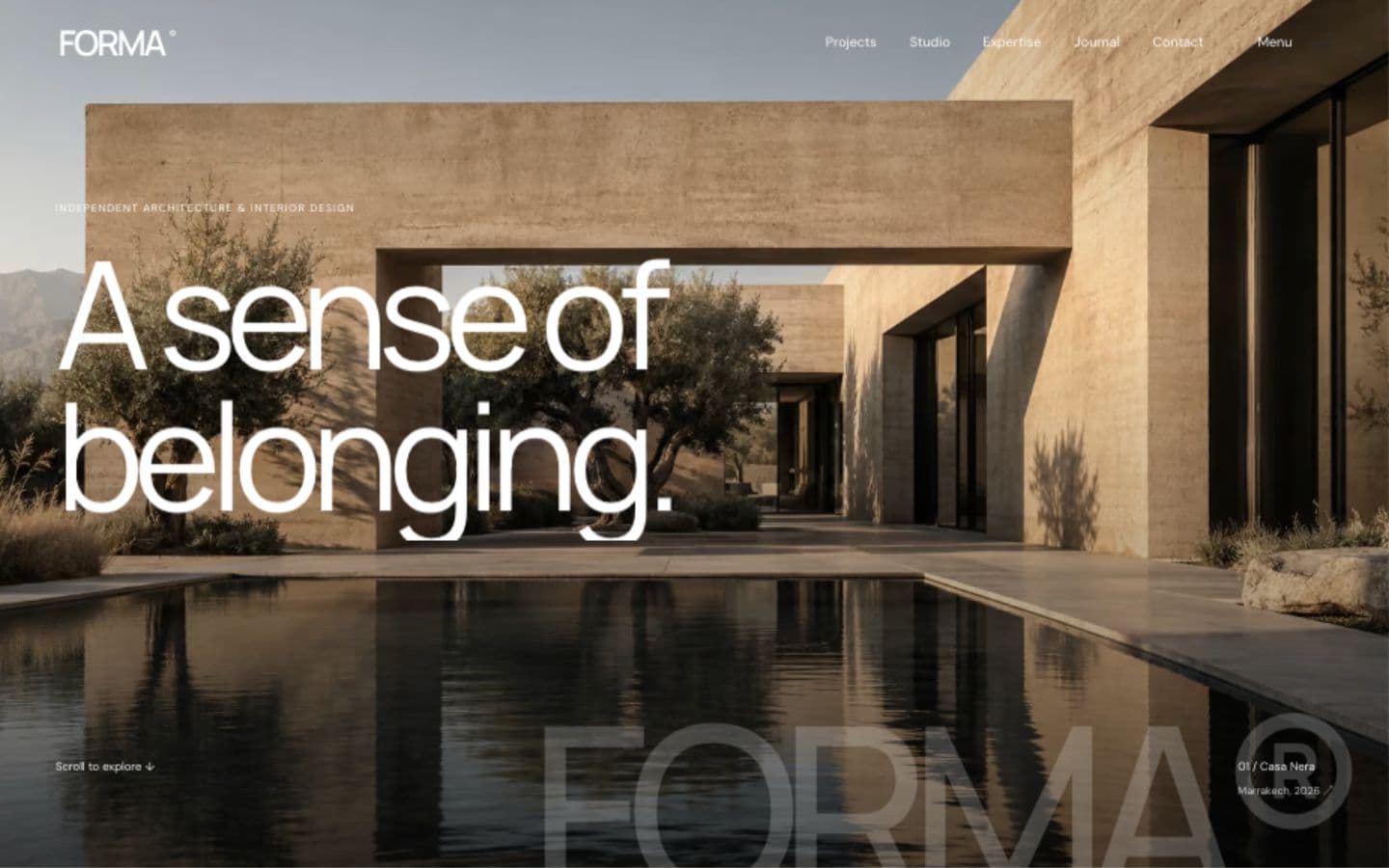 Editorial studio homepage — FORMA — Editorial Architecture & Interior Studio